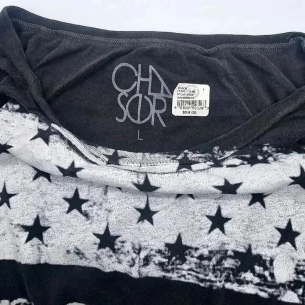 Chaser American Flag Slub Tee Gray Size L - Picture 4 of 11